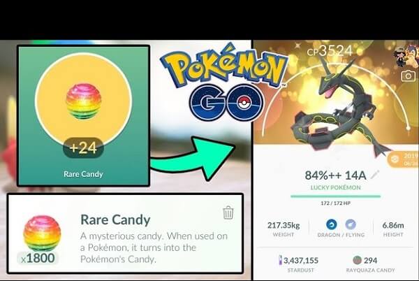 how to use pokemon go rare candy