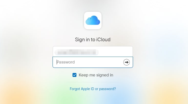 icloud sign in