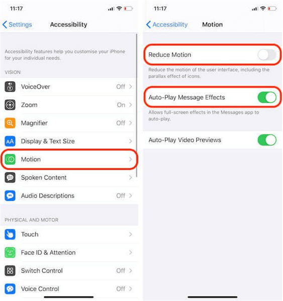 imessage effects not working
