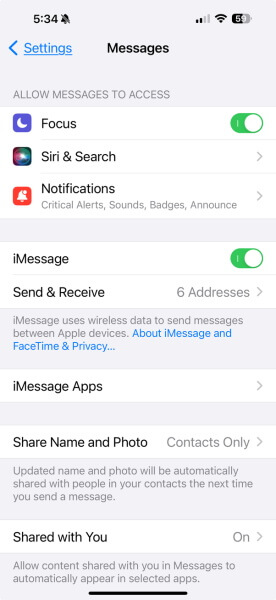 imessage notifications not working