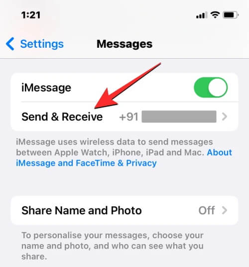 imessage send and recceive