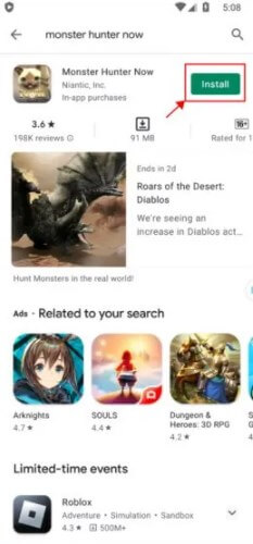 install Monster Hunter Now in VMOS