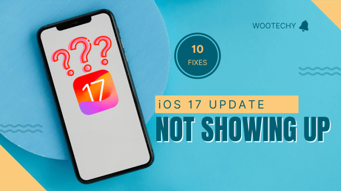 ios 17 not showing up