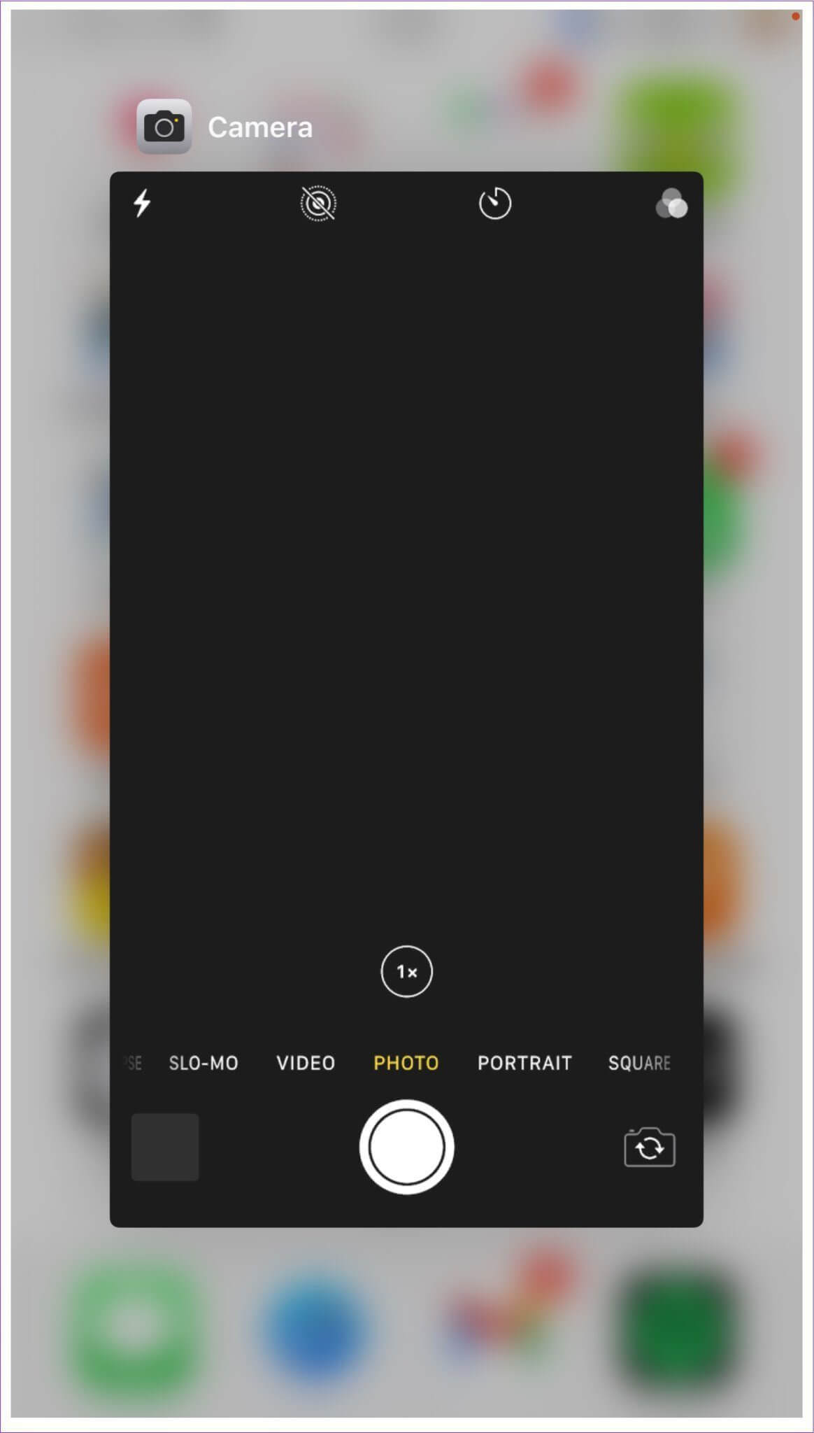 iphone camera black screen