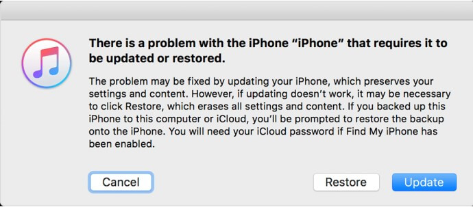 iPhone could not be restored