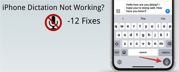 iphone dictation not working