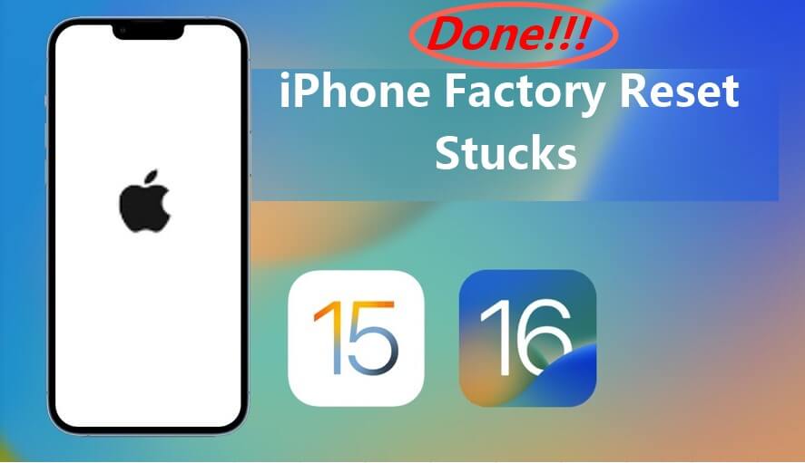 iPhone factory reset stuck