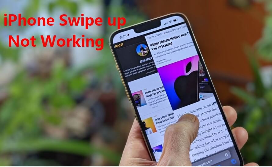 iPhone swipe up not working