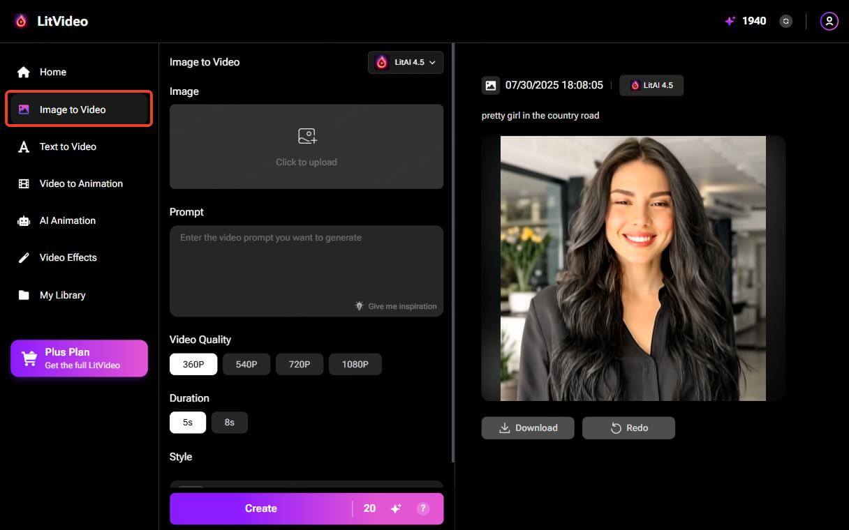 litvideo ai turn image into video