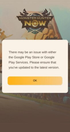 Unable to Authenticate Issue in Monster Hunter Now