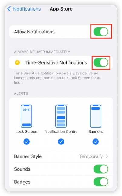 notifications not working ios 17