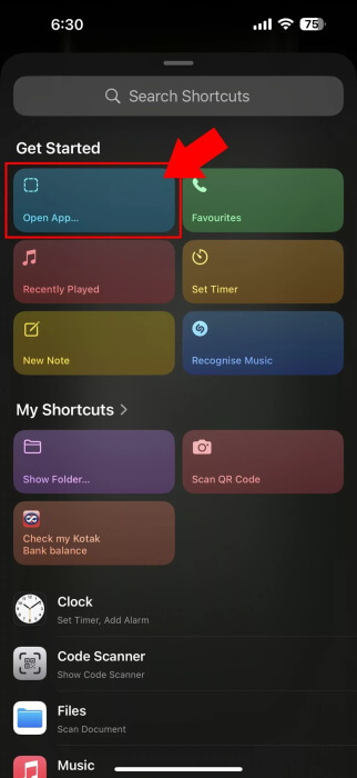 open app with action button