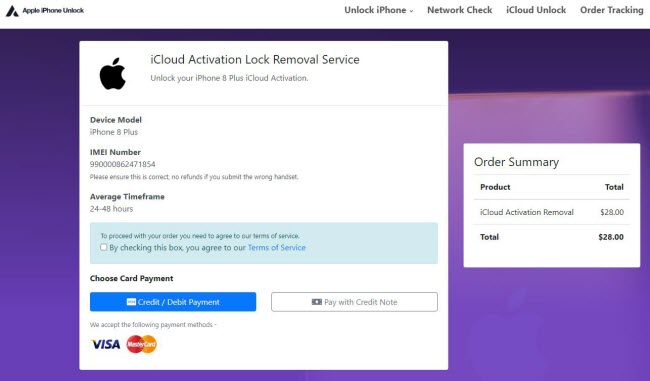 pay for the online service