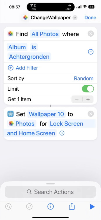 photo wallpaper shortcut not working