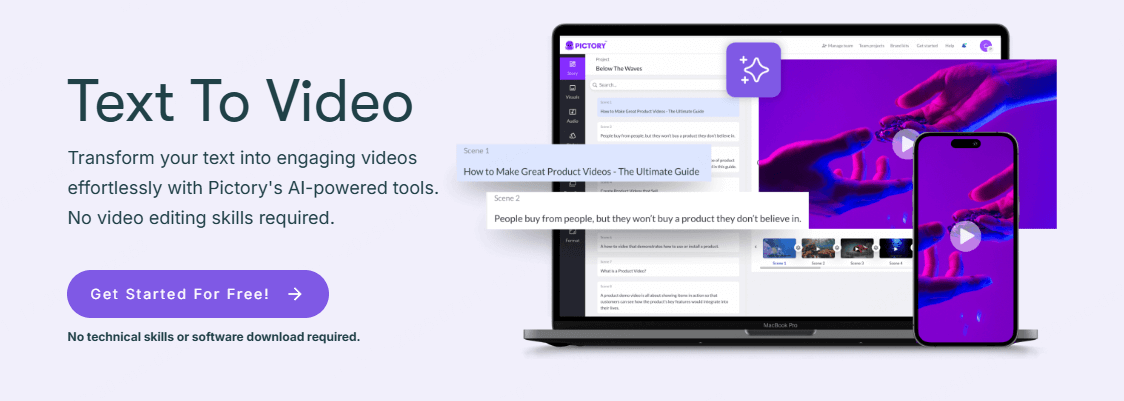 pictory ai music video maker