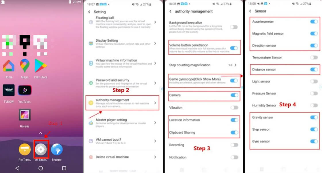 allow permissions to play mhn in Virtual Machine