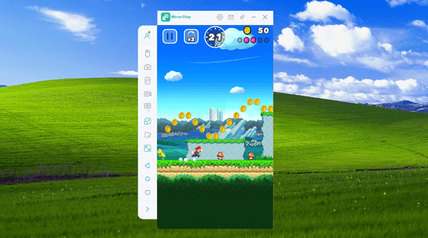play super mario run with Wootechy MirrorDisp