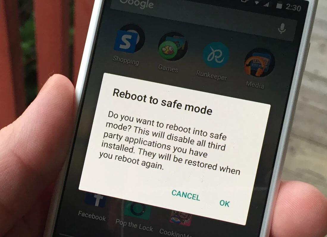 reboot to safe mode