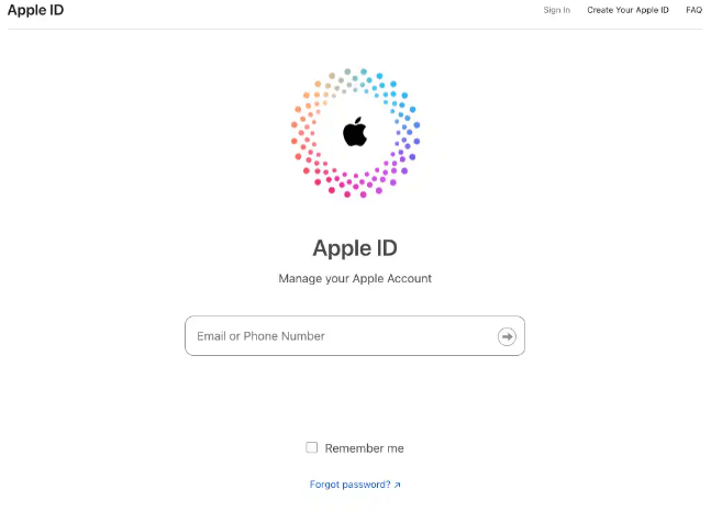recover apple id password via web