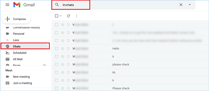 retrieve deleted Hangout messages from Gmail