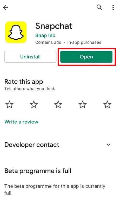 Reinstall the Snapchat