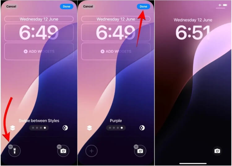remove flashlight from iPhone lock screen ios 18