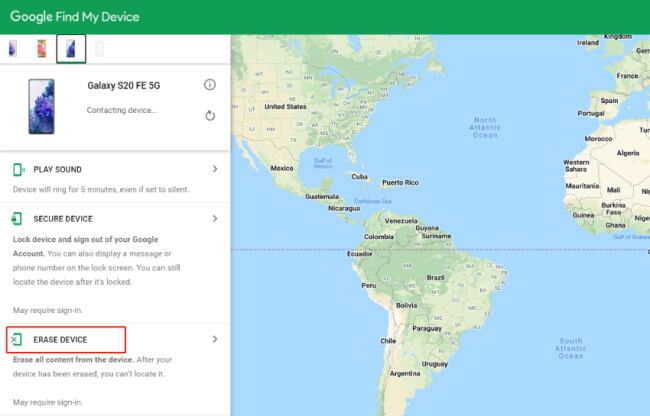reset android phone via android device manager