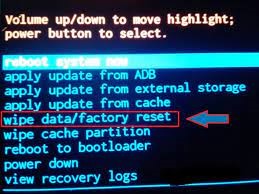 reset android phone via recovrey mode