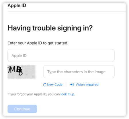 reset apple id password from iforgot