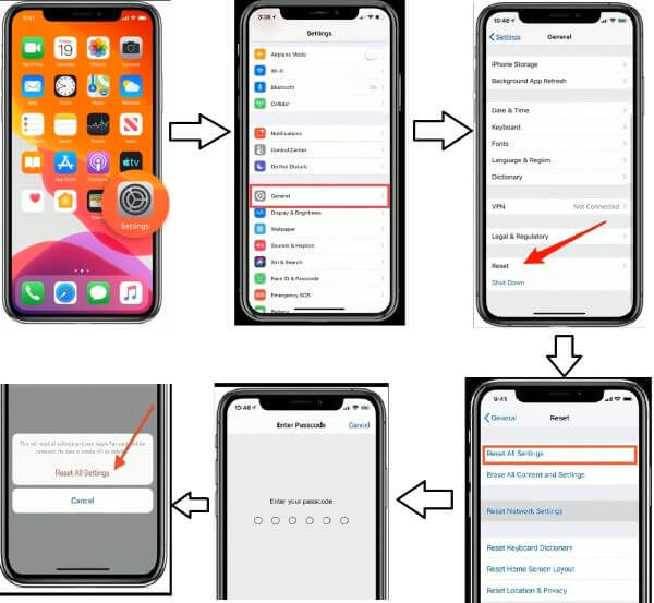 reset iPhone settings