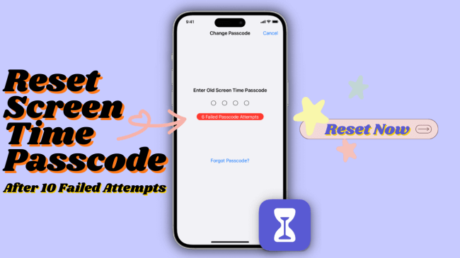 reset screen time passcode after failed attempts