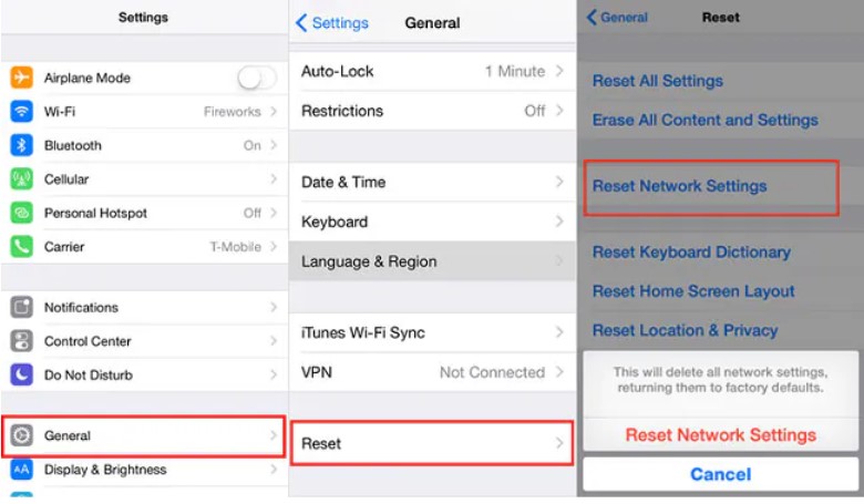 reset wifi iphone
