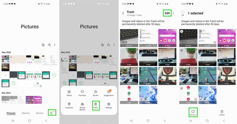 how to recover deleted videos from Trash folder