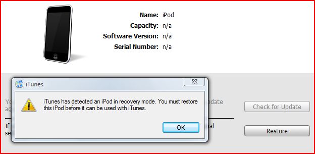 restore ipod touch dfu mode