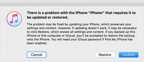 reinstall iOS via iTunes