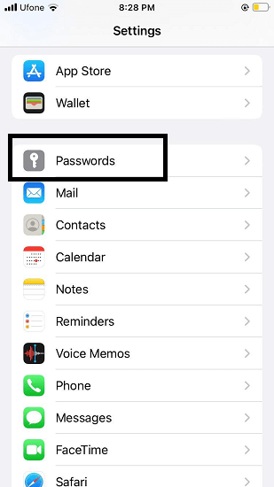 save passwords on iphone 1