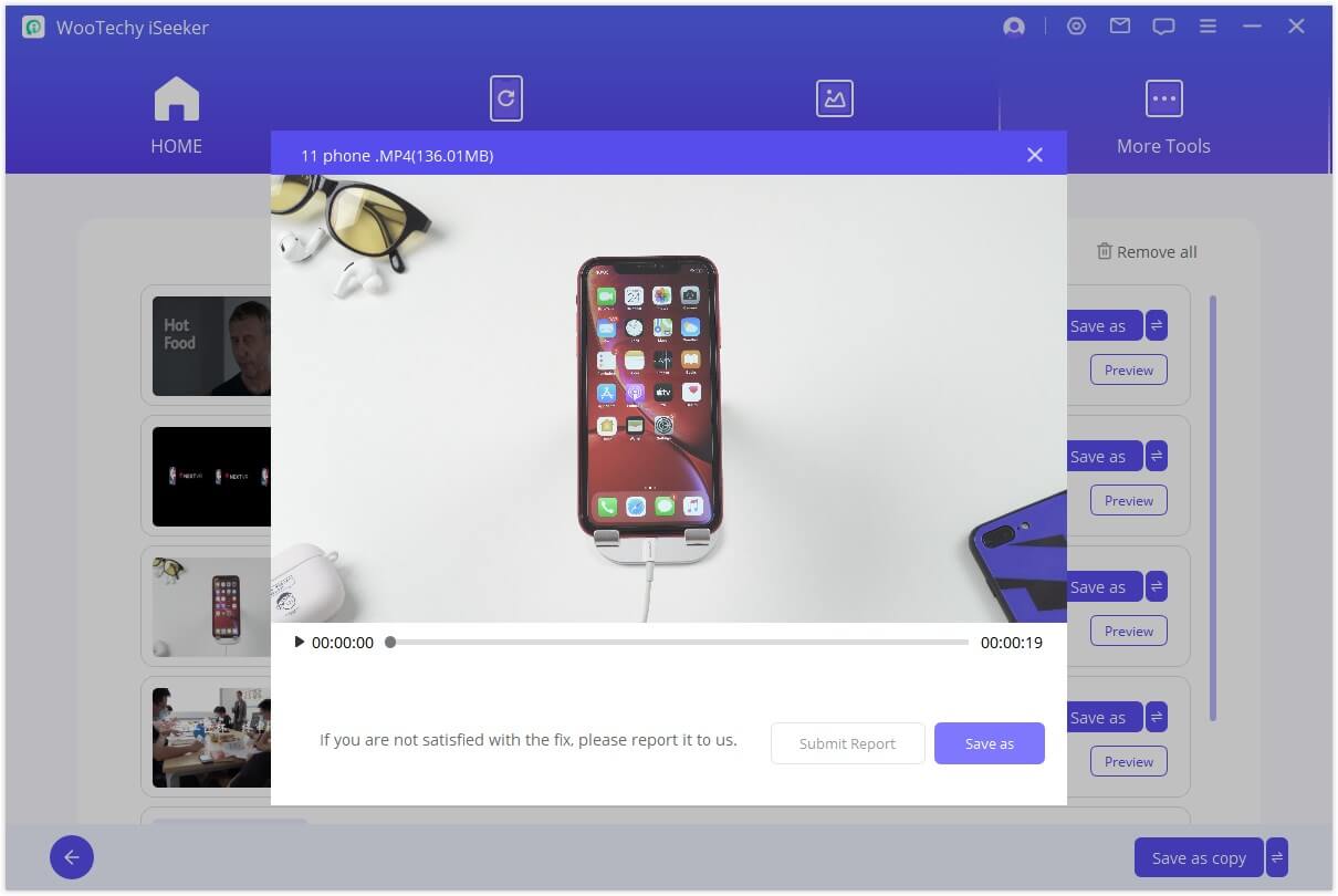 save repaired videos