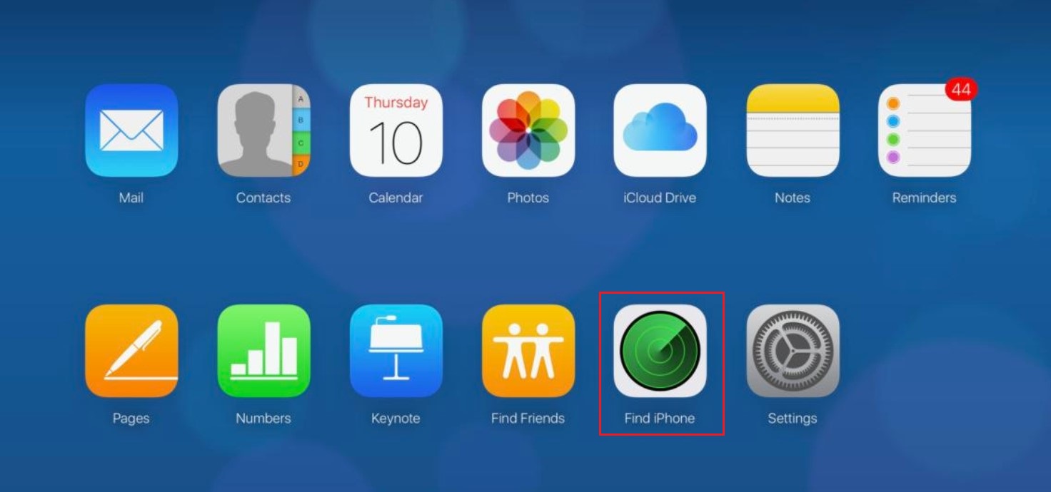 select find my iphone