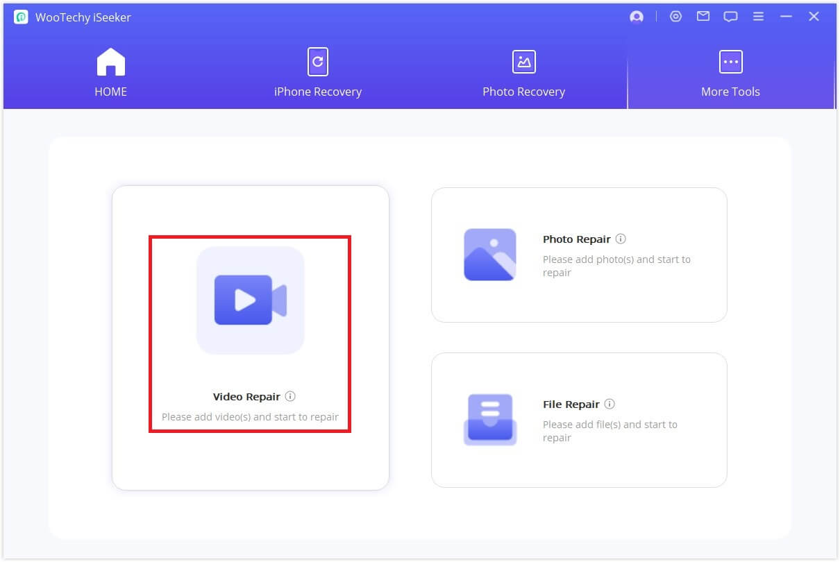 select video repair mode