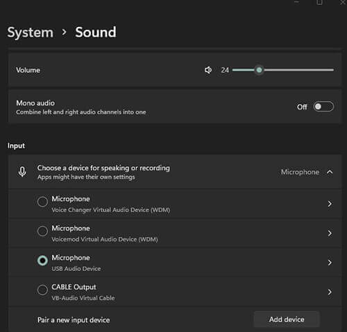set up sound settings win