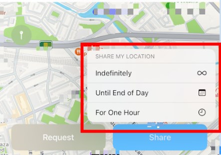 how long you wanna share your location on iOS 17/18 Messages