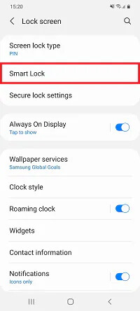 smart lock on samsung