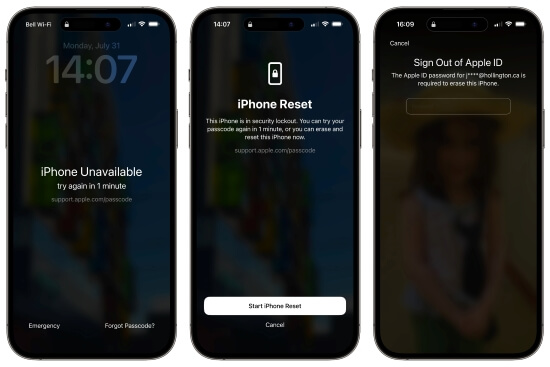start iphone reset
