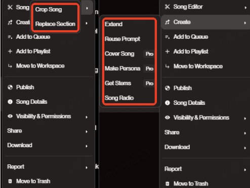 suno editinng features