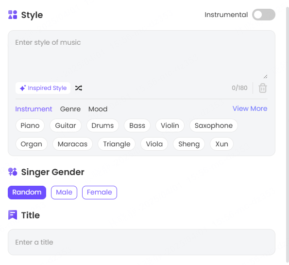 topmediai ai music generator select style to generate lyrics