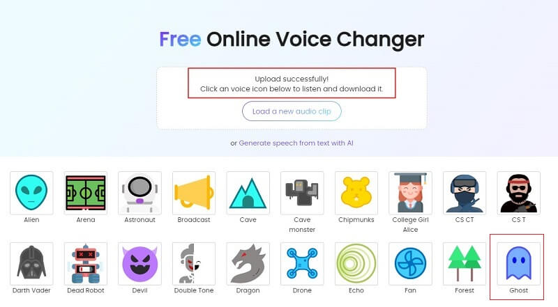upload audio file to change voice with topmediai