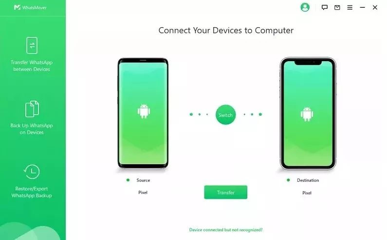 transfer whatsapp from android to android via whatsmover