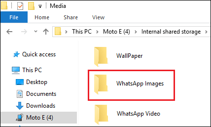 transfer WhatsApp vidoes to PC via USB cable