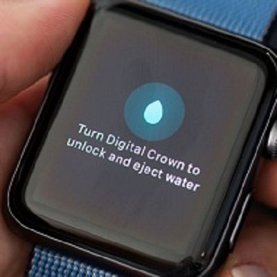 turn digital crown to eject water
