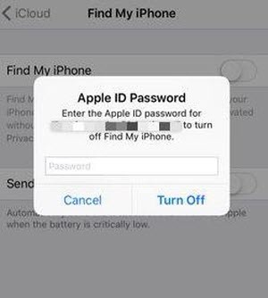 turn off find my iphone on lower versions 